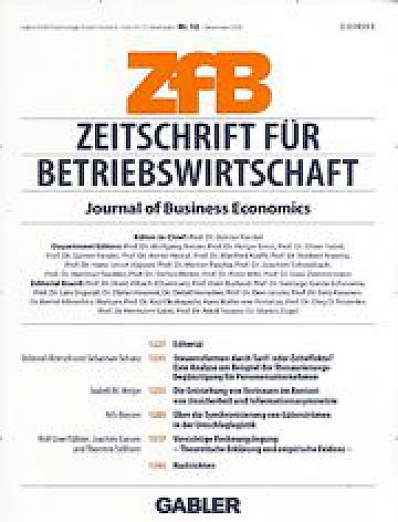 Titelblatt:Zeitschrift für Betriebswirtschaft ZfB