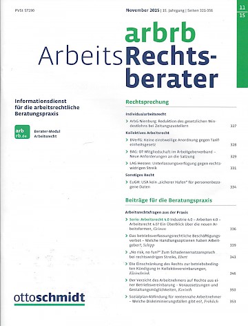 Titelblatt:Arbeits-Rechts-Berater arbrb