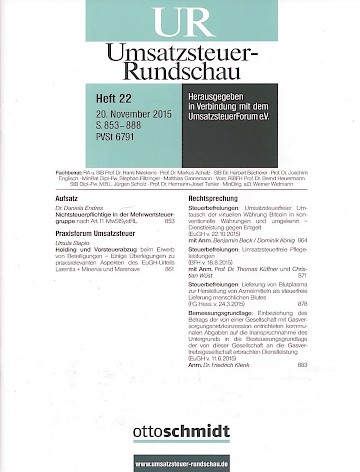 Titelblatt:Umsatzsteuer-Rundschau