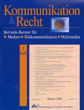 Titelblatt:Kommunikation & Recht K&R