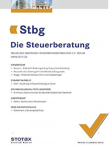 Titelblatt:Stbg Die Steuerberatung