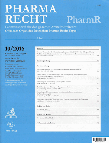 Titelblatt:PHARMARECHT (PharmR)