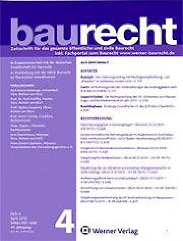 Titelblatt:baurecht BauR