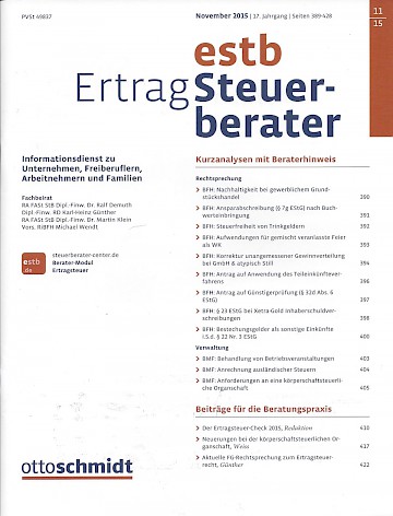 Titelblatt:ErtragSteuerberater estb