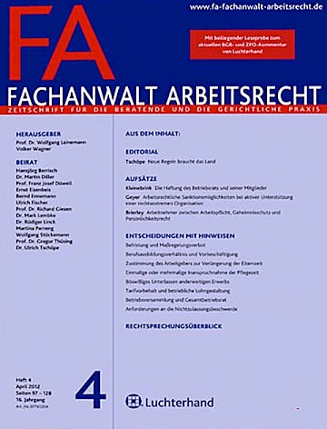 Titelblatt:Fachanwalt Arbeitsrecht (FA)