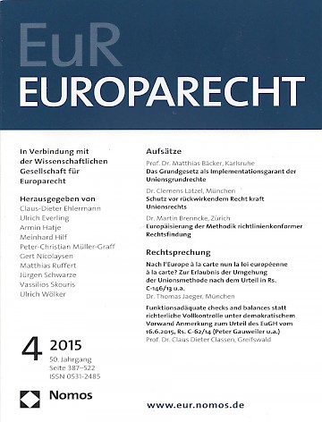 Titelblatt:EuR - Europarecht