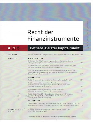 Titelblatt:Recht der Finanzinstrumente